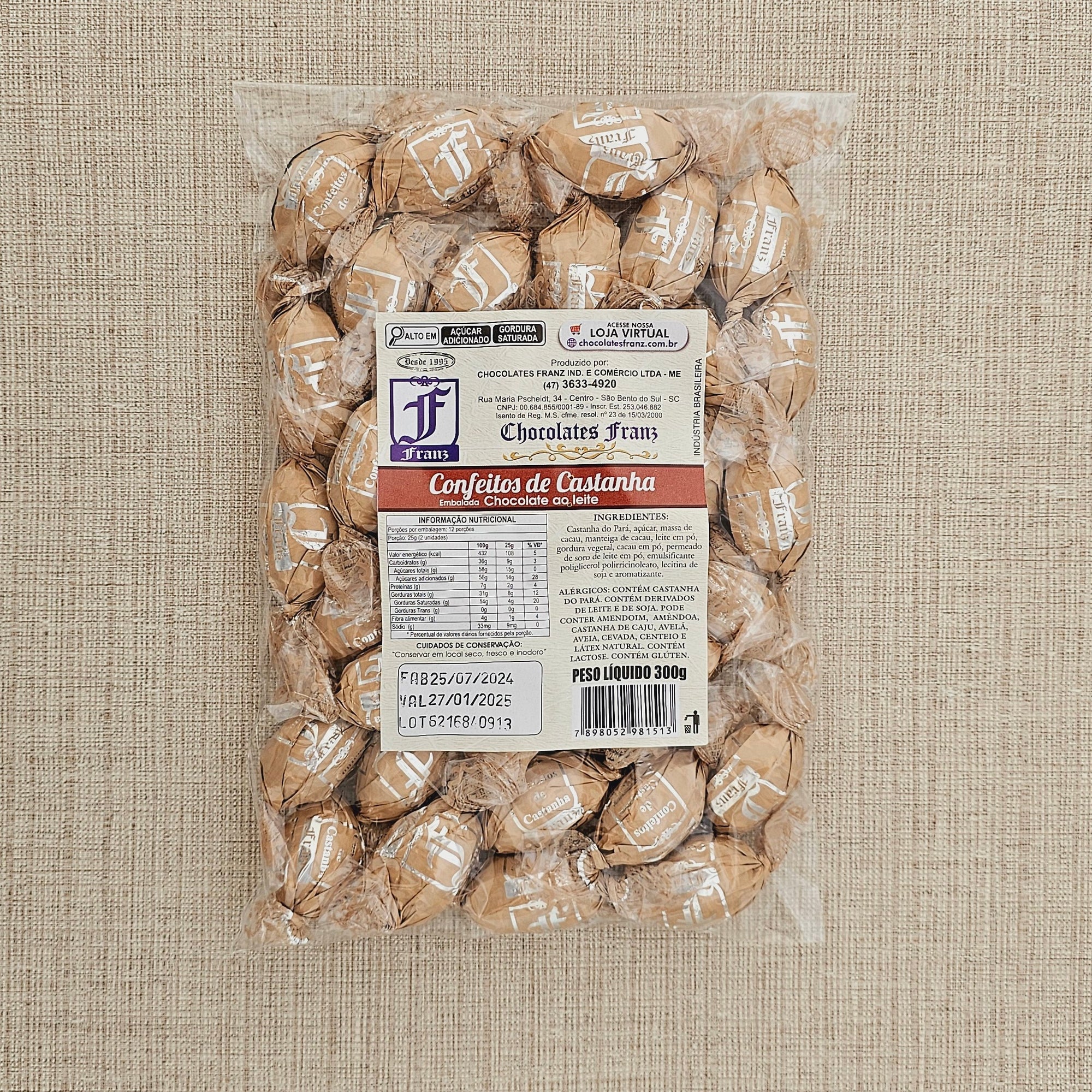 Confeitos de Castanha Embalada 300g