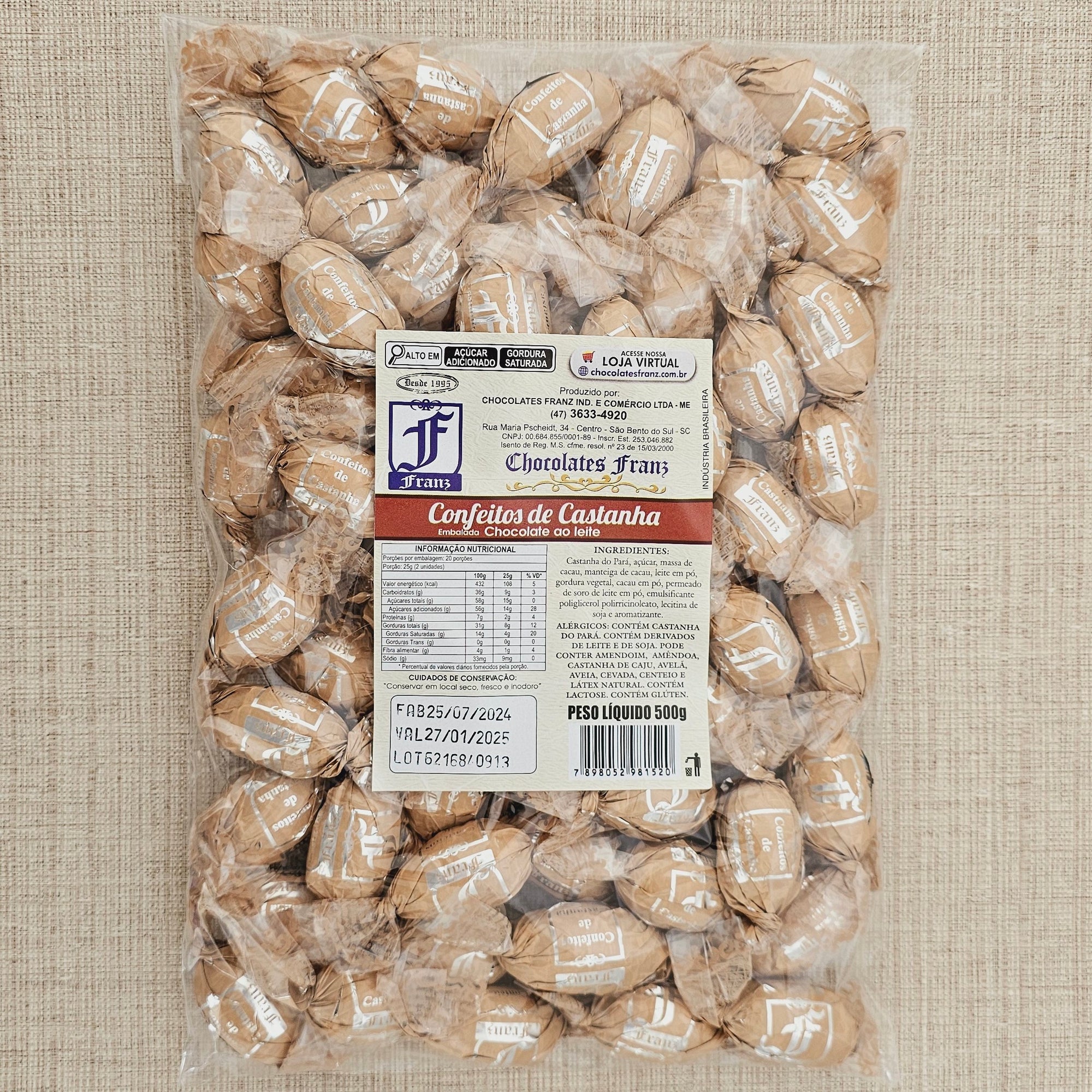 Confeitos de Castanha Embalada 500g