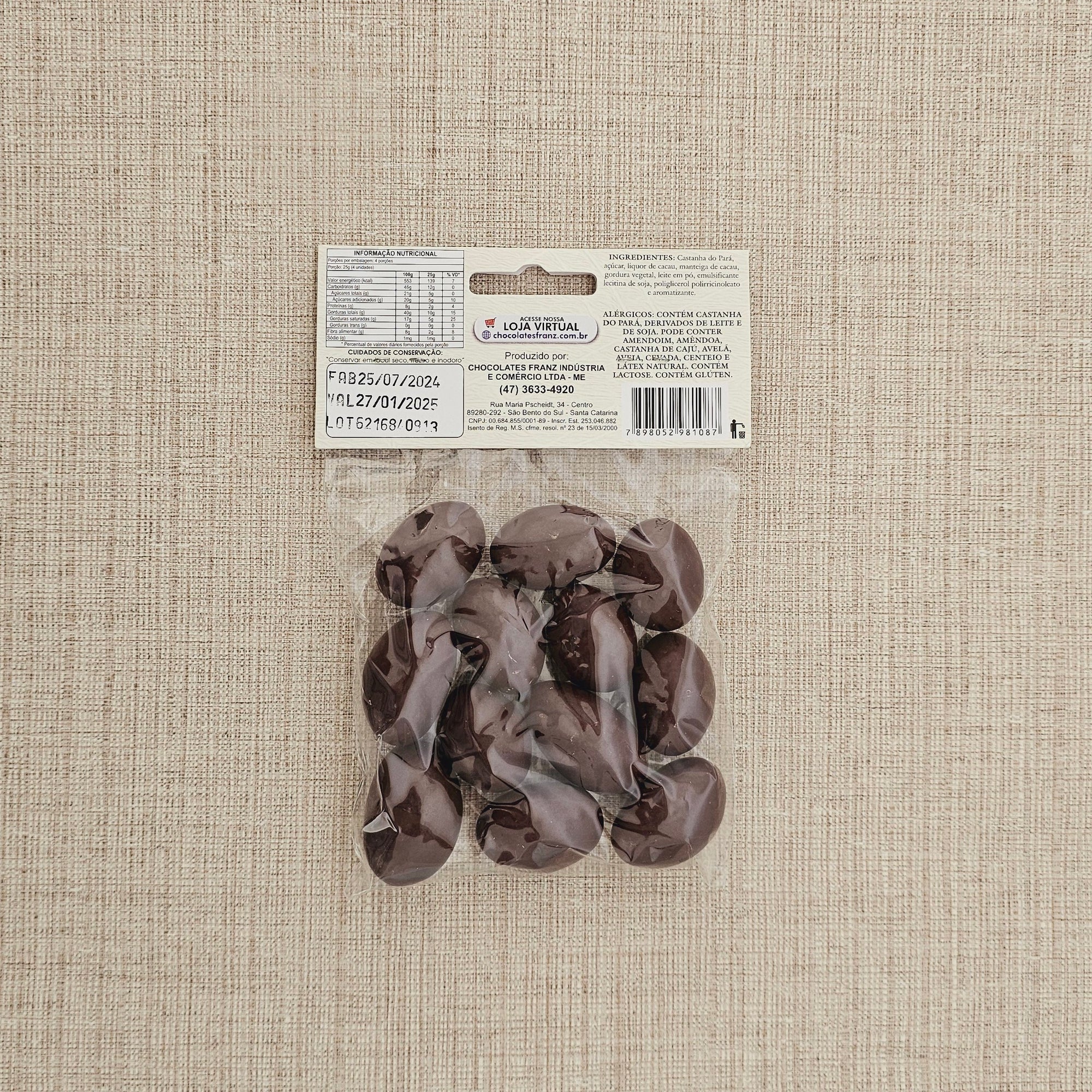 Confeitos de Castanha em chocolate meio amargo 100g