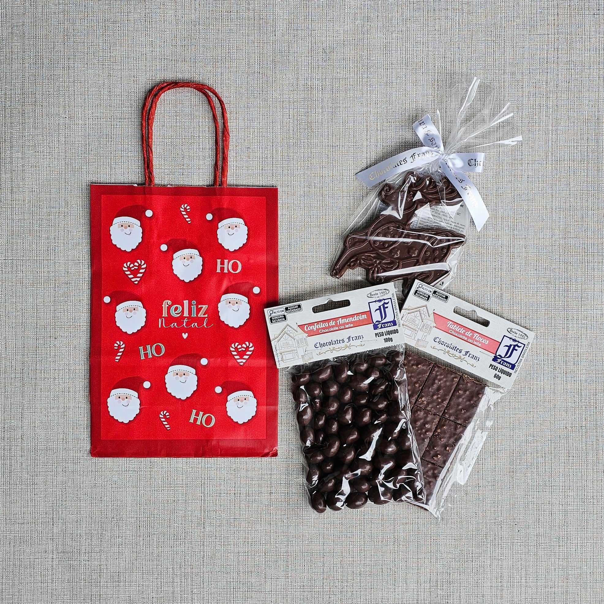 Sacola Natal com chocolates sortidos 200g