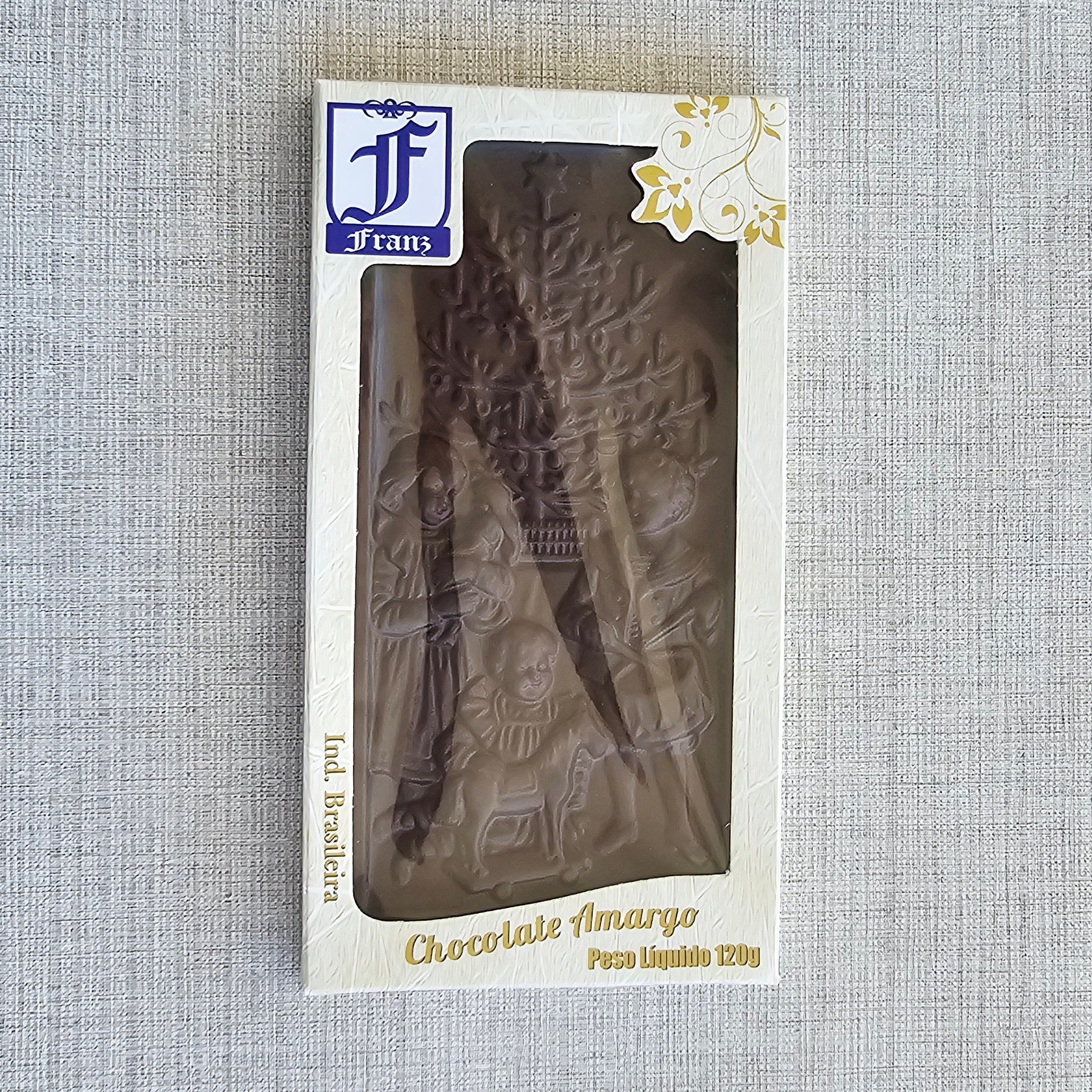 Barra Natal em chocolate amargo 70% cacau 120g