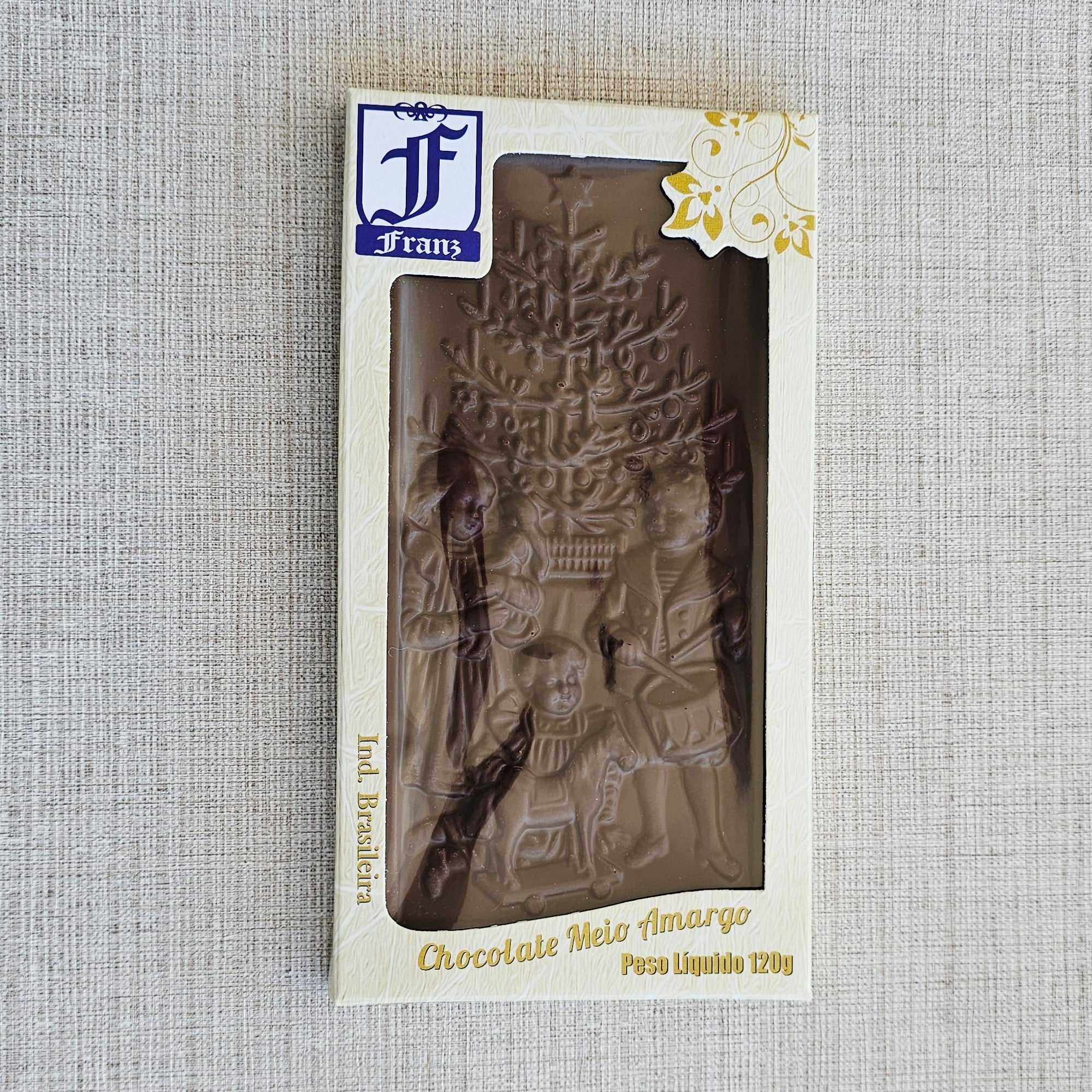 Barra Natal em chocolate meio amargo 120g