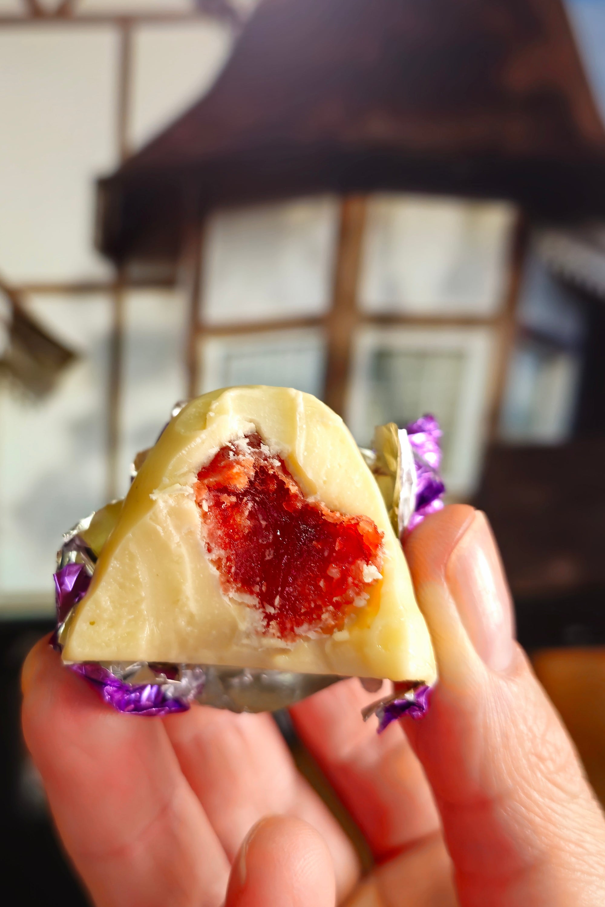 Bombom com morango desidratado BRANCO 28g